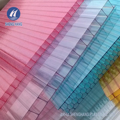 double feuille de polycarbonate de mur de 6mm claire et colorée