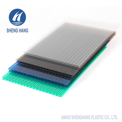 feuille jumelle de cavité de polycarbonate de mur de 6mm pour le matériel de toiture de construction