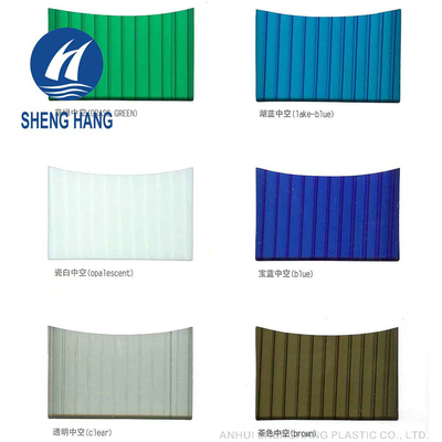 double feuille de polycarbonate de mur de 6mm claire et colorée