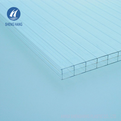 Toiture en plastique Coextruded de la cavité 8mm de polycarbonate triple rectangulaire de mur