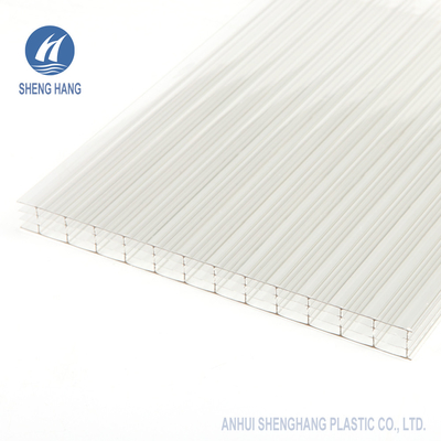 GV à haute impression 2.2kg/m2 14mm de panneau de feuille de cavité de polycarbonate de mur de la force quatre