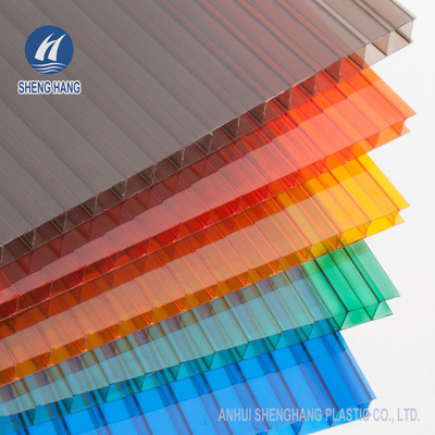 Panneaux jumeaux jaunes de polycarbonate de mur du gris 10mm pour la résistance aux intempéries de serres chaudes