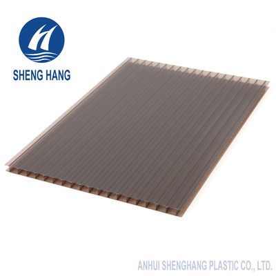 La feuille 10mm en bronze de polycarbonate d'UL94 V0 6mm Twinwall a coloré