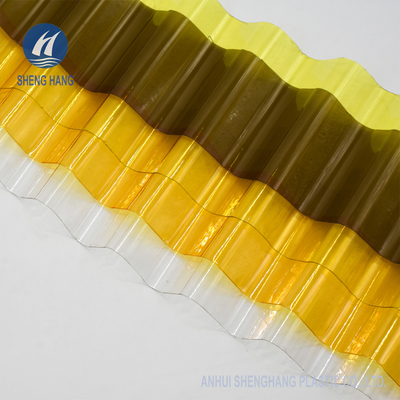 Polycarbonate ondulé transparent coloré couvrant l'extrusion de la feuille Co